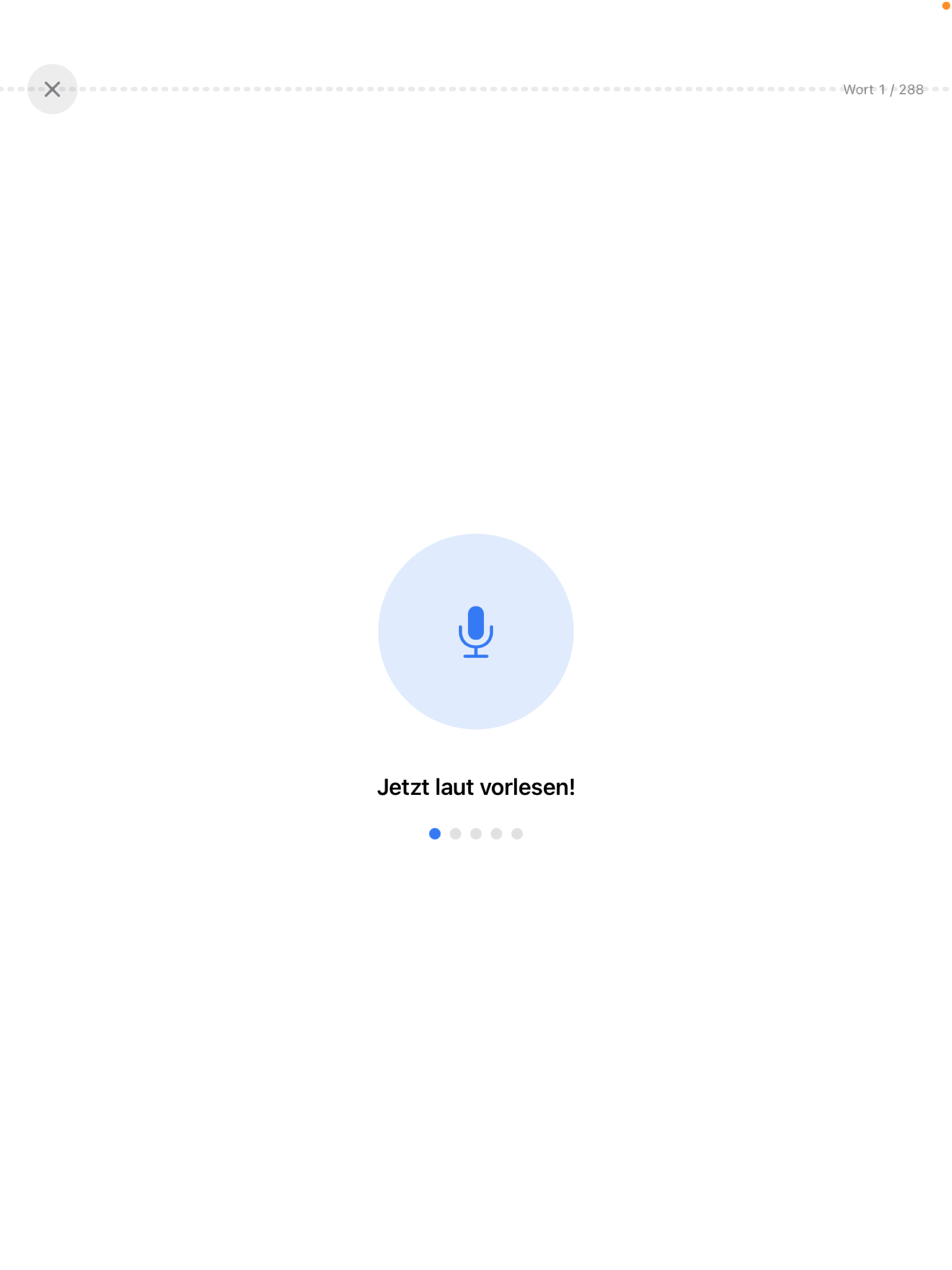 Selbstlernen Modus – Mikrofon-Ansicht in LeseFlow Pro